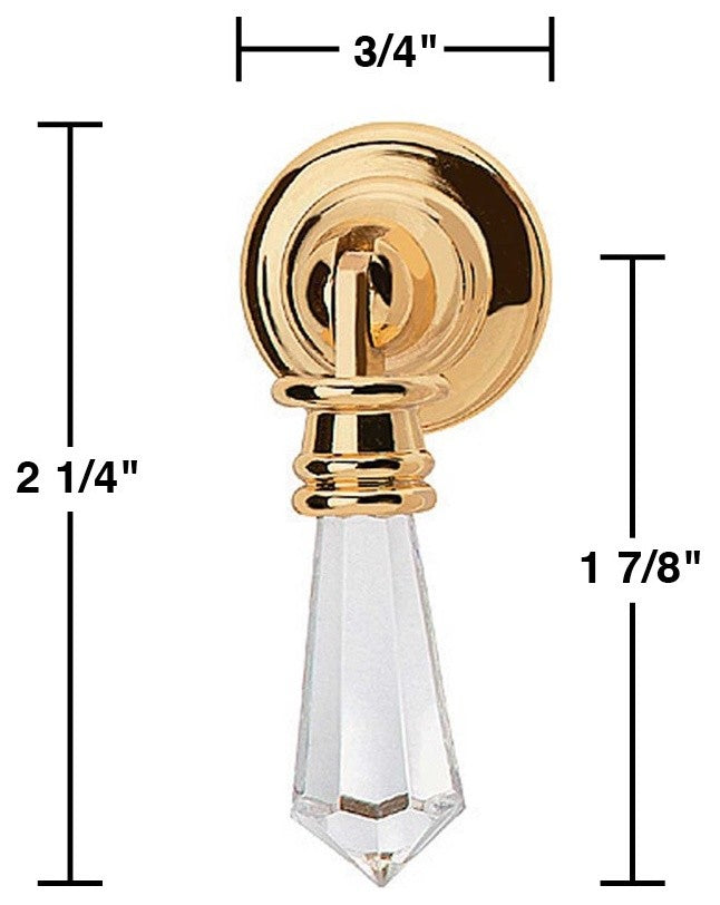 4 Cabinet Pulls Clear Acrylic Drop 3/4" D Backplate  |
