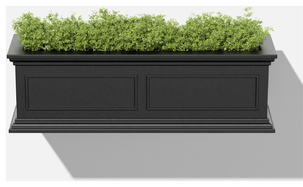 Brixton Window Box Planter With Bracket, 36", Black, 36 Inch, 2 Pack