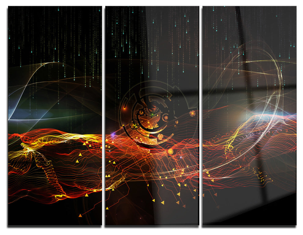 "Composition of Elements" Art Metal Wall Art, 3 Panels, 36"x28"