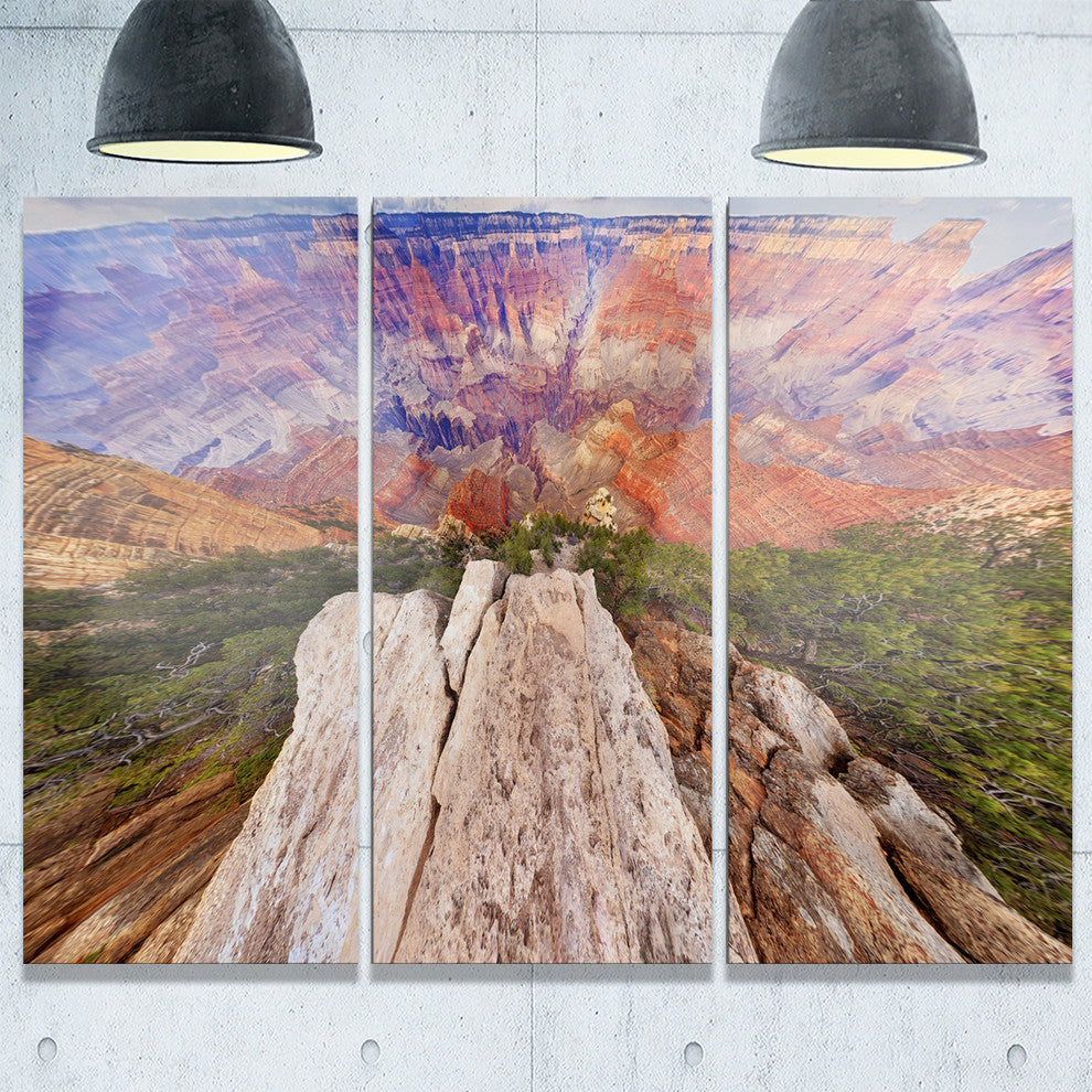 "Grand Canyon View from Above" Metal Wall Art, 3 Panels, 36"x28"