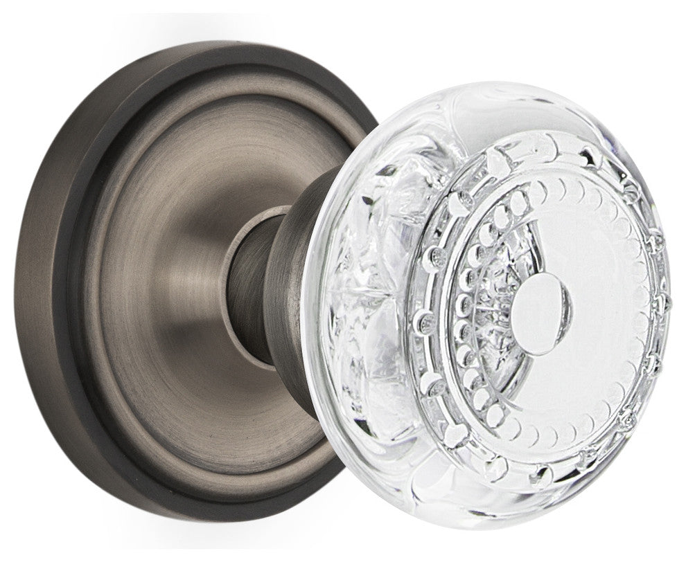 Classic Rosette Single Dummy Crystal Meadows Knob, Antique Pewter, CLACME