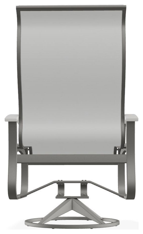Belle Isle Sling Outdoor Swivel Rocker, White/Snow