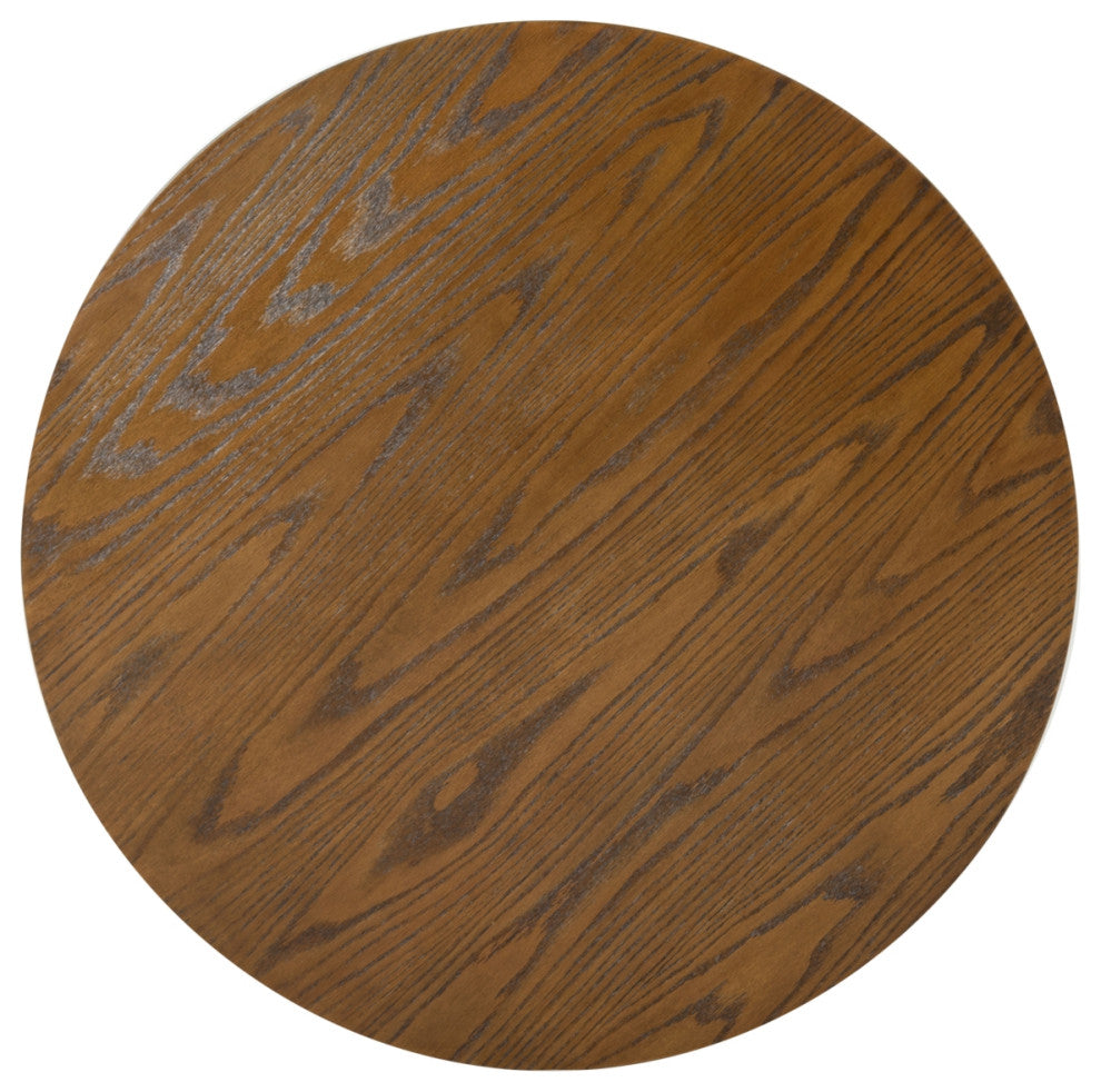 Safavieh Couture Olivetta Round Wood Dining Table, Medium Oak