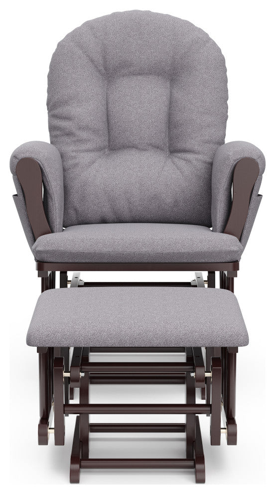 Storkcraft Hoop Glider and Ottoman, Espresso With Gray Swirl