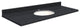 Quartz 61"x22" Vanity Top, Single Faucet Hole, Black Luxe, White Bowl