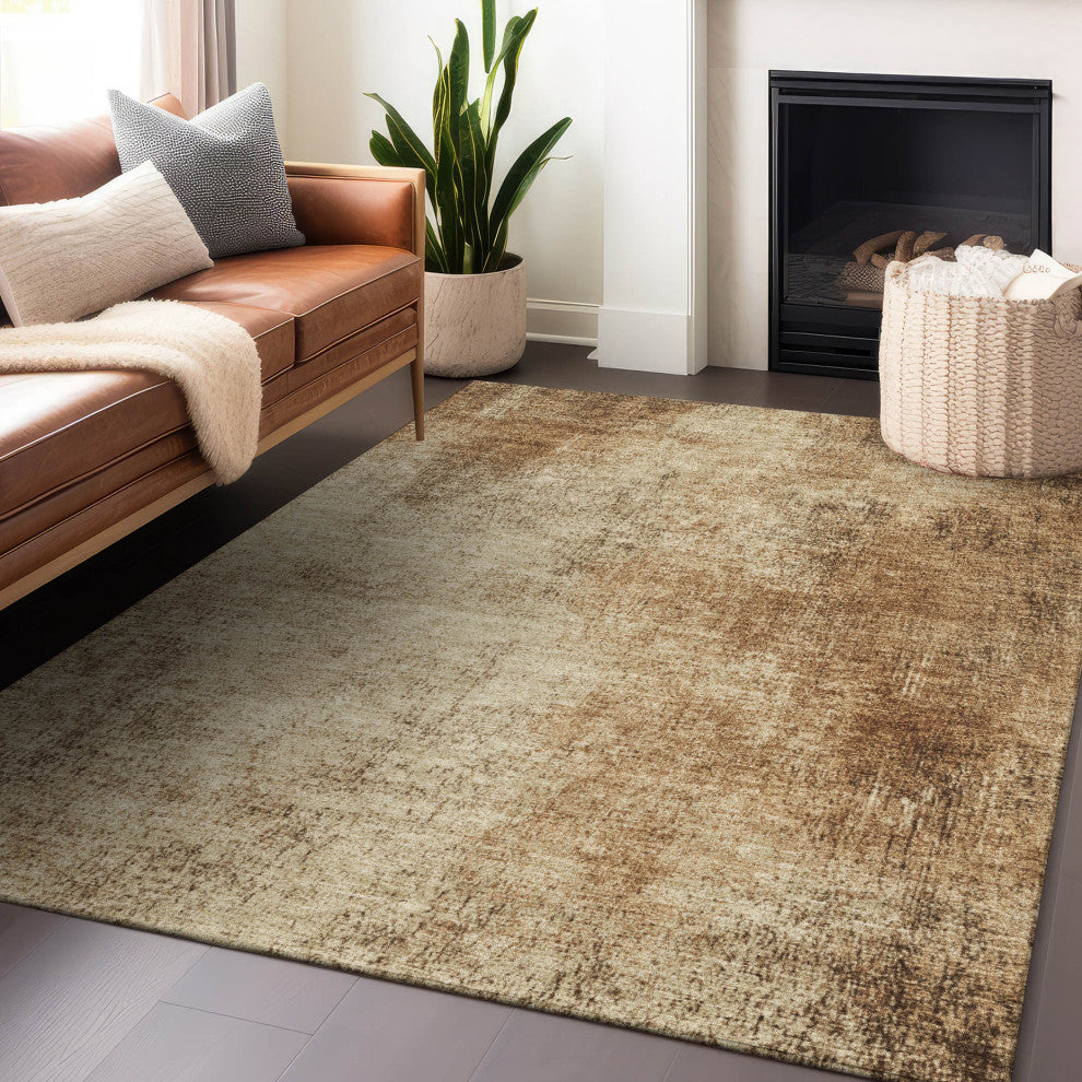 Machine Washable Indoor/Outdoor Chantille ACN1903 Beige 3' x 5' Rug