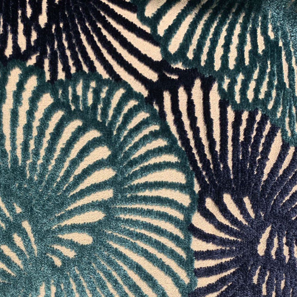 Plutus Blue Plush Damask Luxury Throw Pillow, 20"x36"