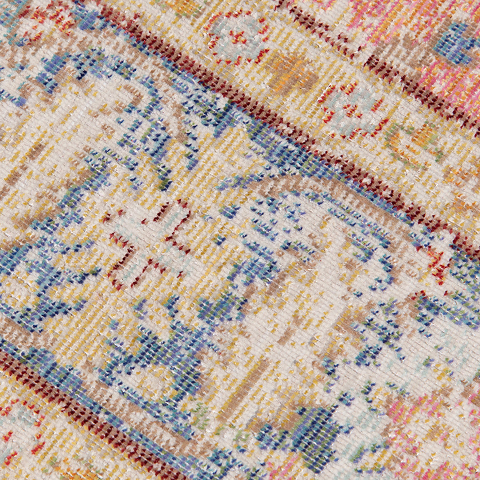 Century Reuda Area Rug, Coral Pink, 9' x 13', Bordered