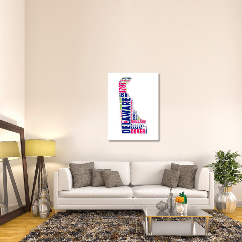 "Delaware Word Cloud Map" Fine Art Print