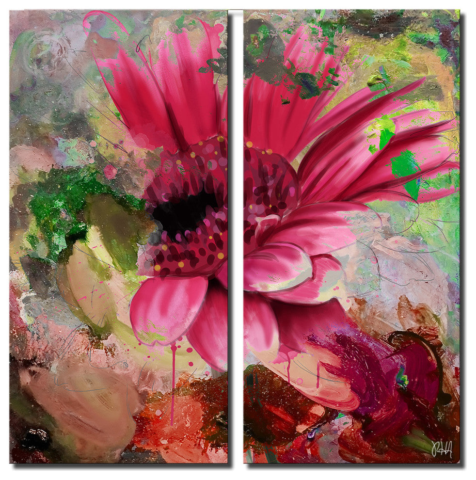 Painted Petals LXIV 2-Piece Canvas Art Set, 24"x12"