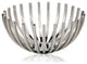 14" Silver Stainless Steel Decorative Bowl