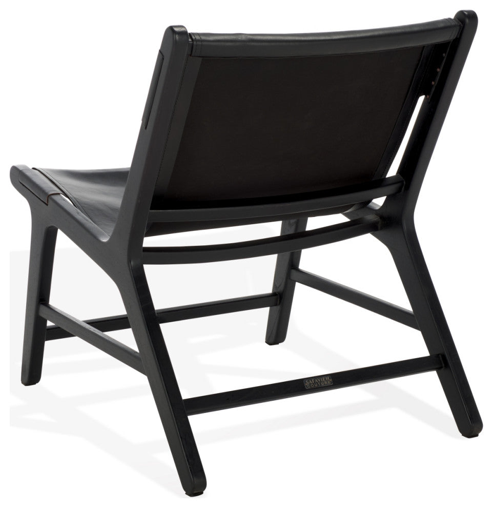 Safavieh Couture Alanarose Leather Accent Chair, Black