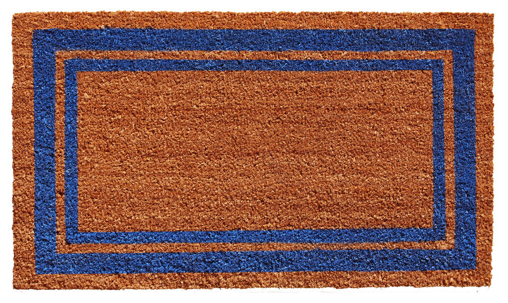 Calloway Mills 152971830NP Blue Border Doormat, 18"x 30"