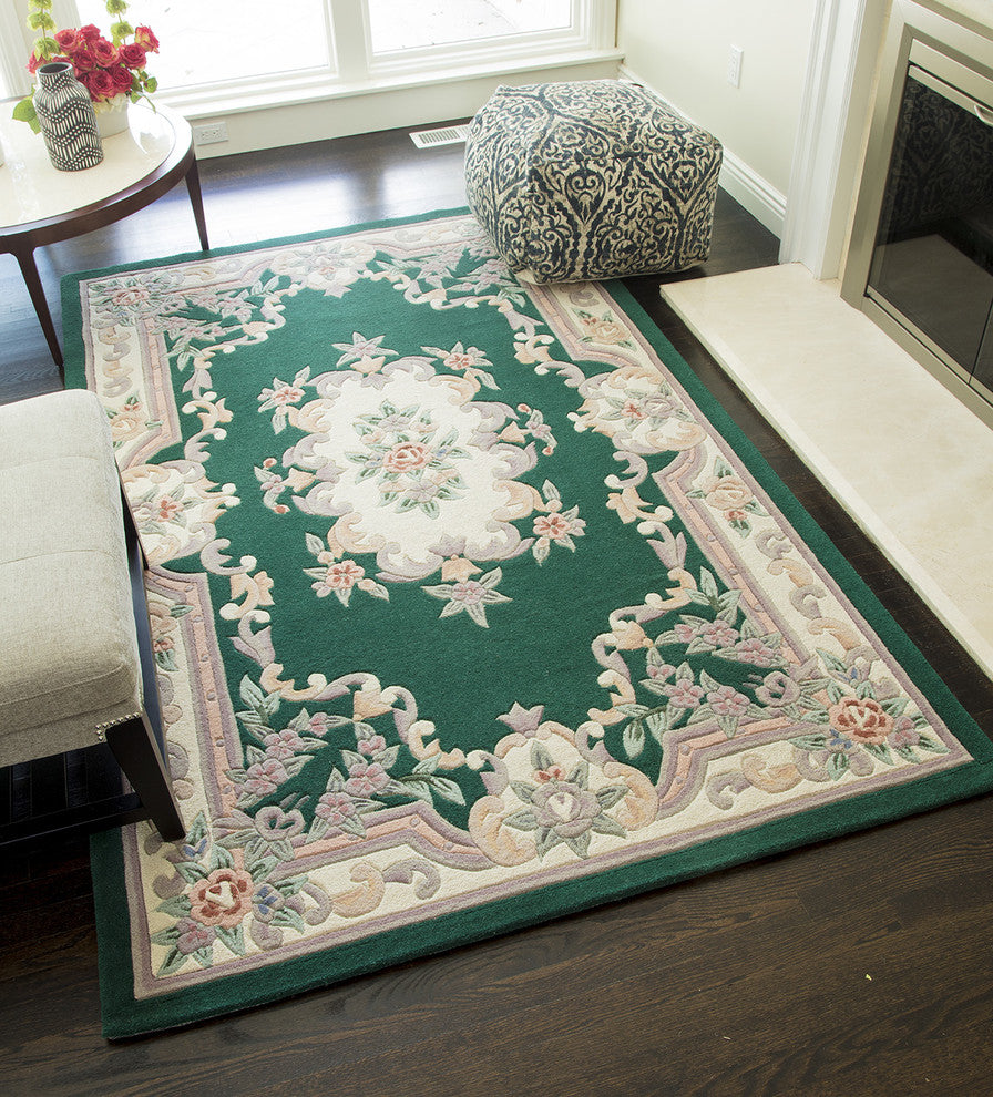 New Aubusson, Emerald, 5'x8'