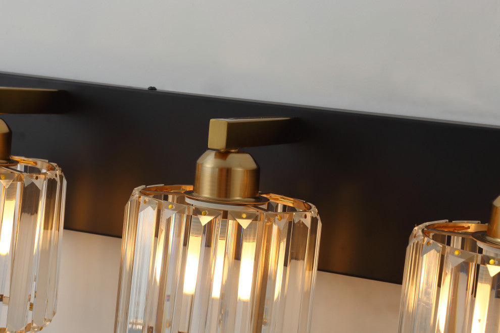 4-Lights Antique Unique Seeded Glass Shade Exquisite Wall Sconces Vanity Light