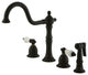 Double Handle Kitchen Faucet with Brass Side Sprayer KS1755PLBS