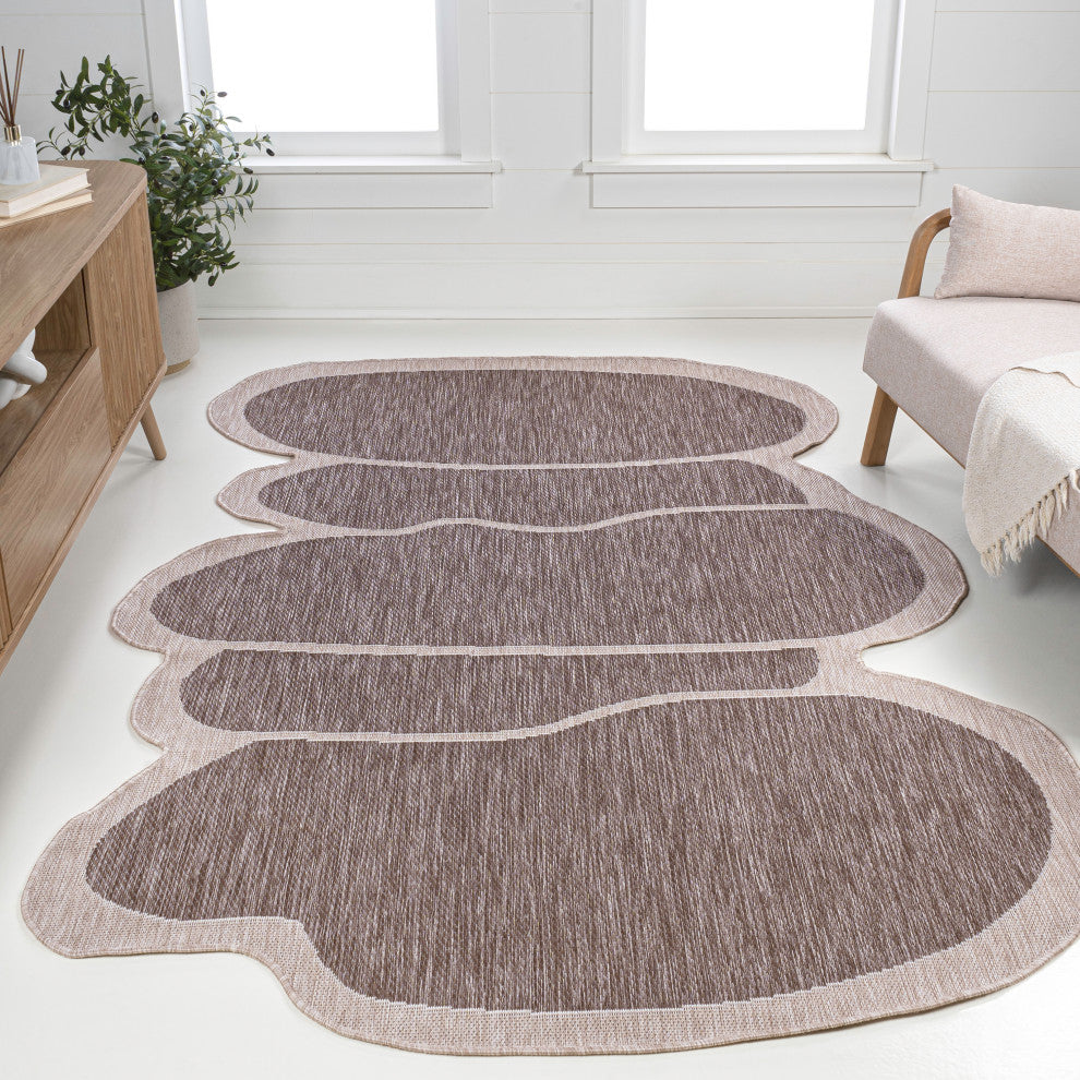 Jasper Modern Rustic Abstract Indoor/Outdoor Shaped Area Rug