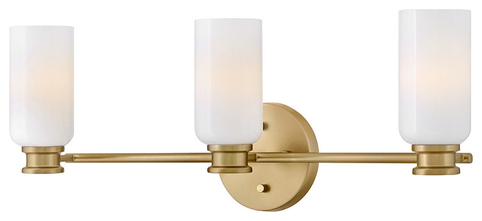 Lark Naomi Medium Three Light Vanity, Lacquered Brass