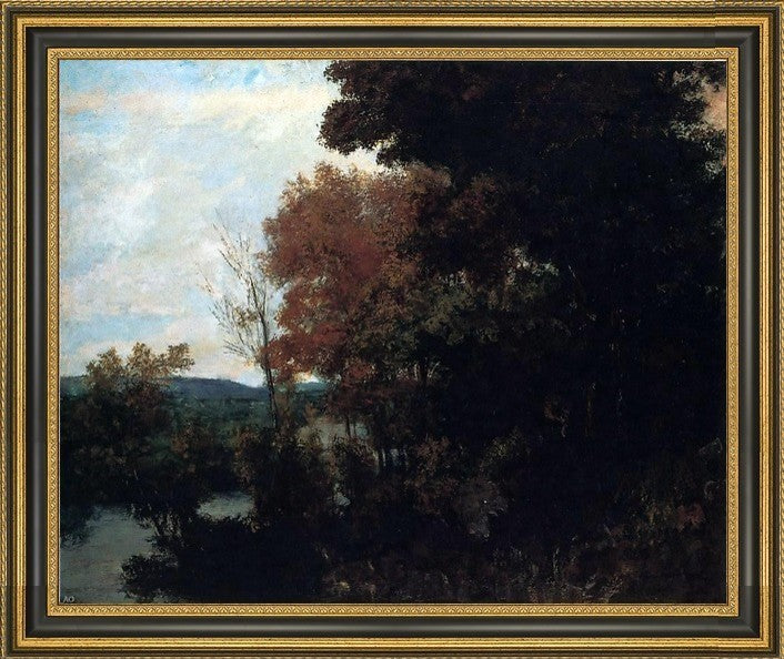Gustave Courbet The Forest EdgeFramed Premium Canvas Print, 16"x20"