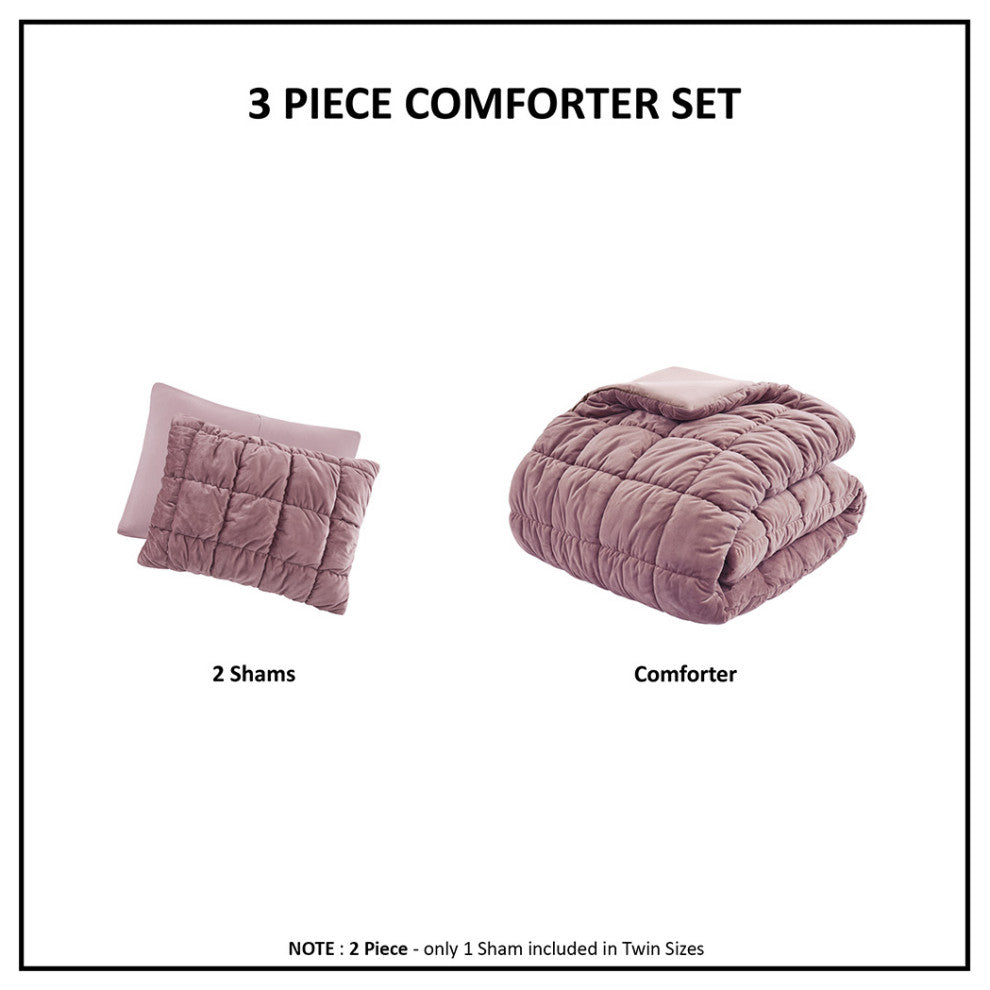 Intelligent Design Velvet Dream Puff 3 Piece Comforter Set
