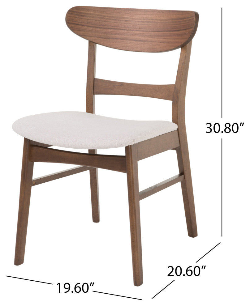 GDF Studio Mid-Century Modern 5 Piece Dining Set, Light Beige