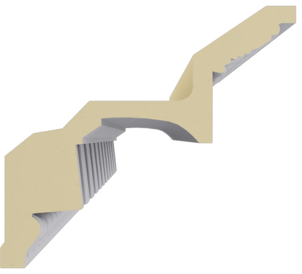 7 3/4"Hx8 3/4"Px11 3/4"Fx95 3/4"L, 5" Repeat, Dentil Crown Moulding