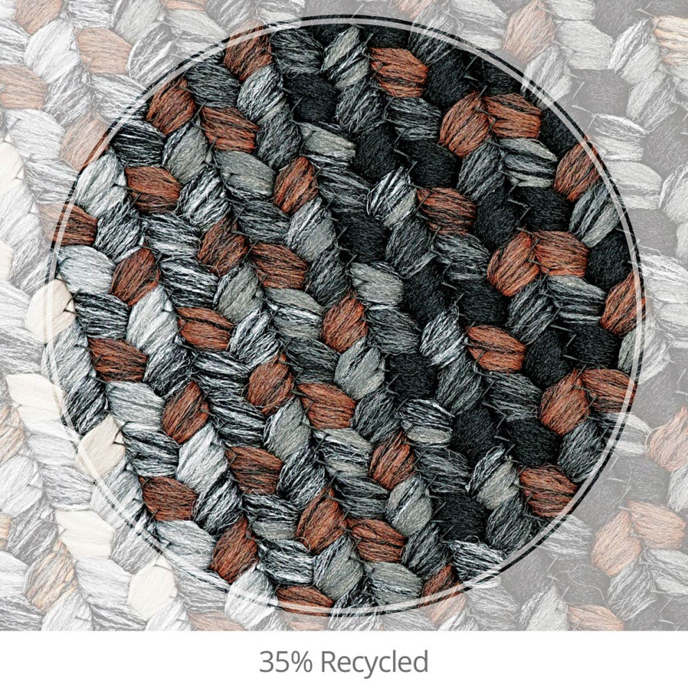 Homespice Decor Midnight Moon Indoor/Outdoor Braided Rug 20"x30" Oval