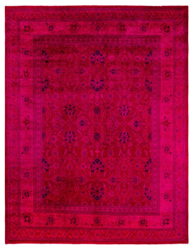 Overdyed One-of-a-Kind Hand-Knotted Area Rug Pink, 8' 3" x 10' 2"