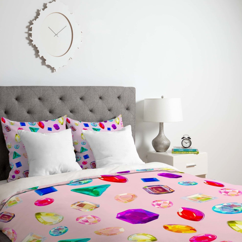 Deny Designs Natalie Baca Rhinestone Reverie In Pink Duvet Cover - Lightweight