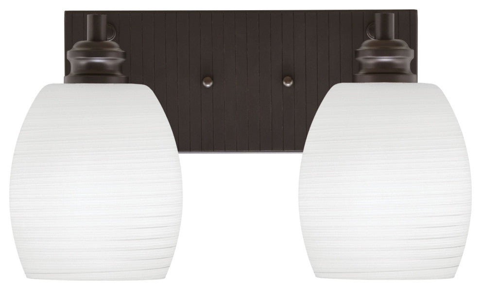 Edge 2-Light Bath Bar, Espresso Finish, 5" White Linen Glass