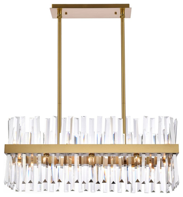 Modern Satin Gold 16-Light Chandelier
