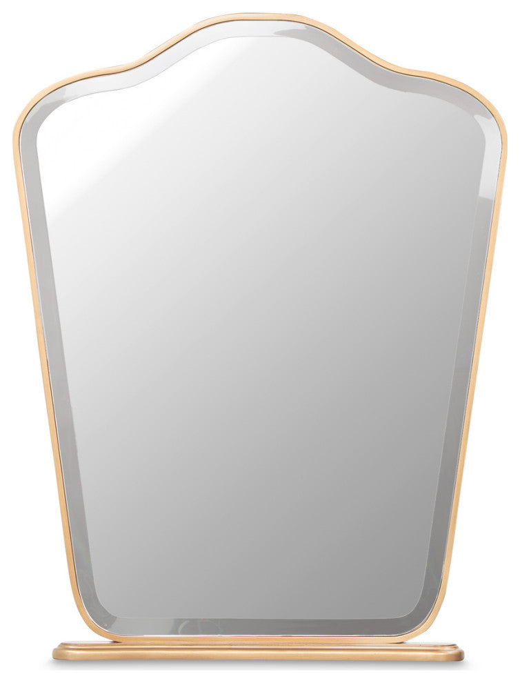Camellia Field Vanity Mirror, Antique Gold