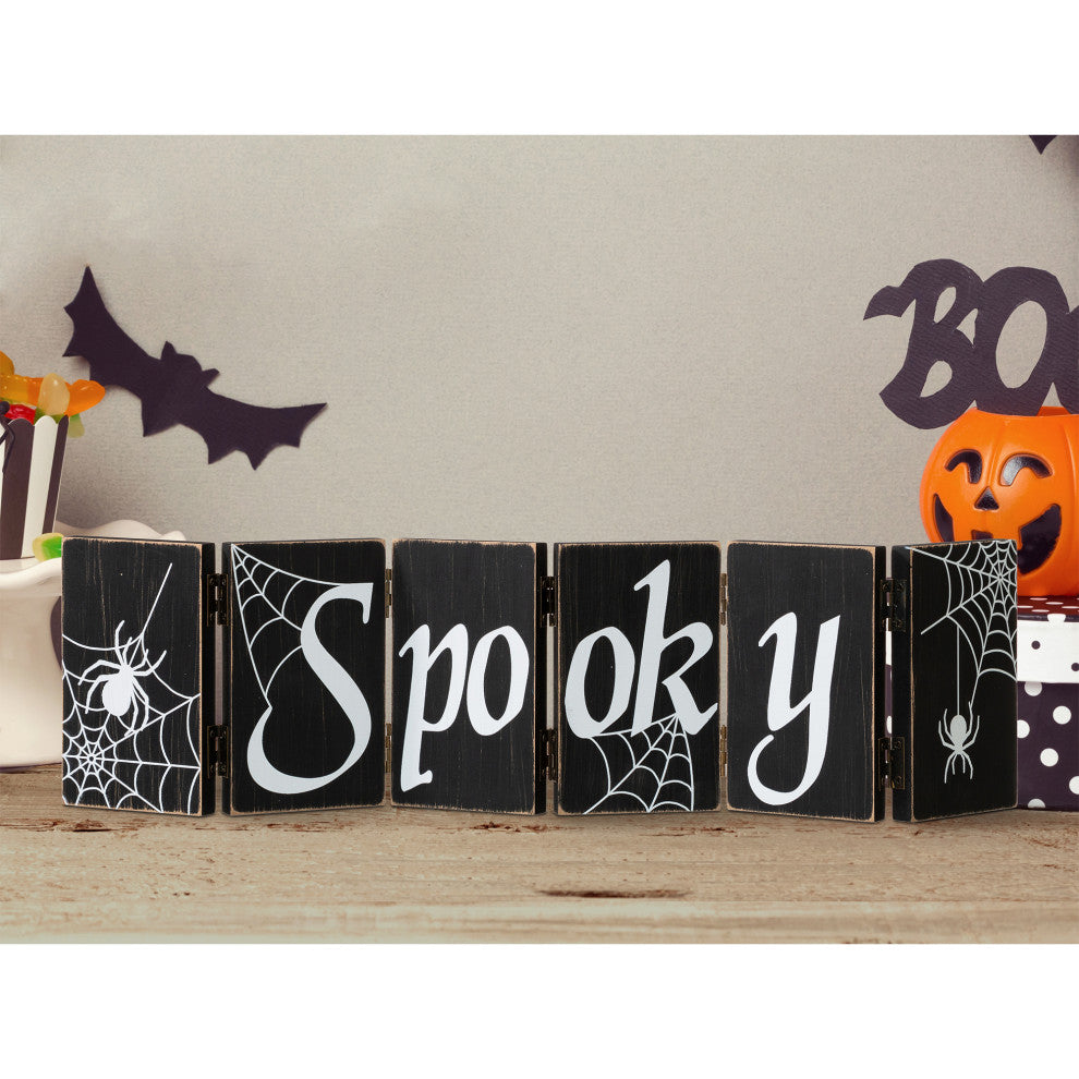 20"L Halloween Wooden Hinged Table Sign