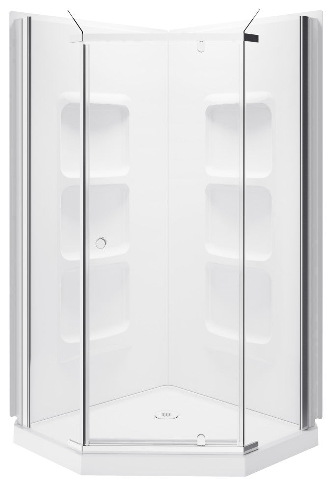 Nevada 40"  Neo Angle Shower Enclosure Kit With Acrylic Base and Walls