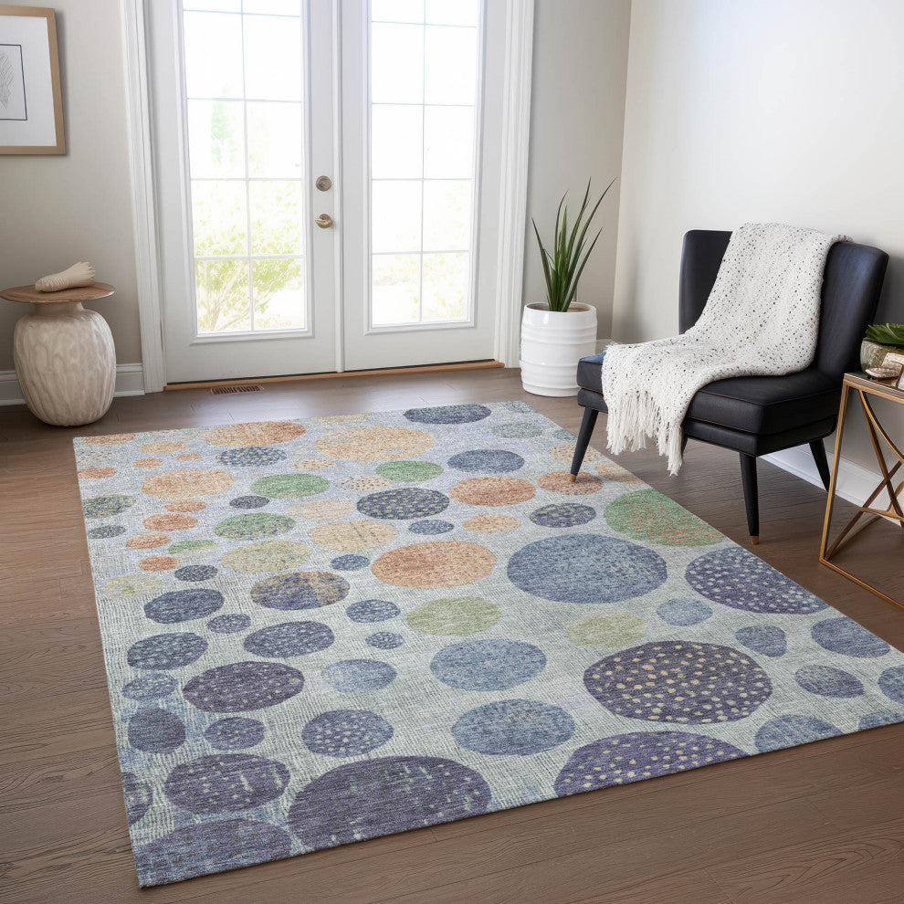 Machine Washable Indoor/Outdoor Chantille ACN1899 Denim 10' x 14' Rug