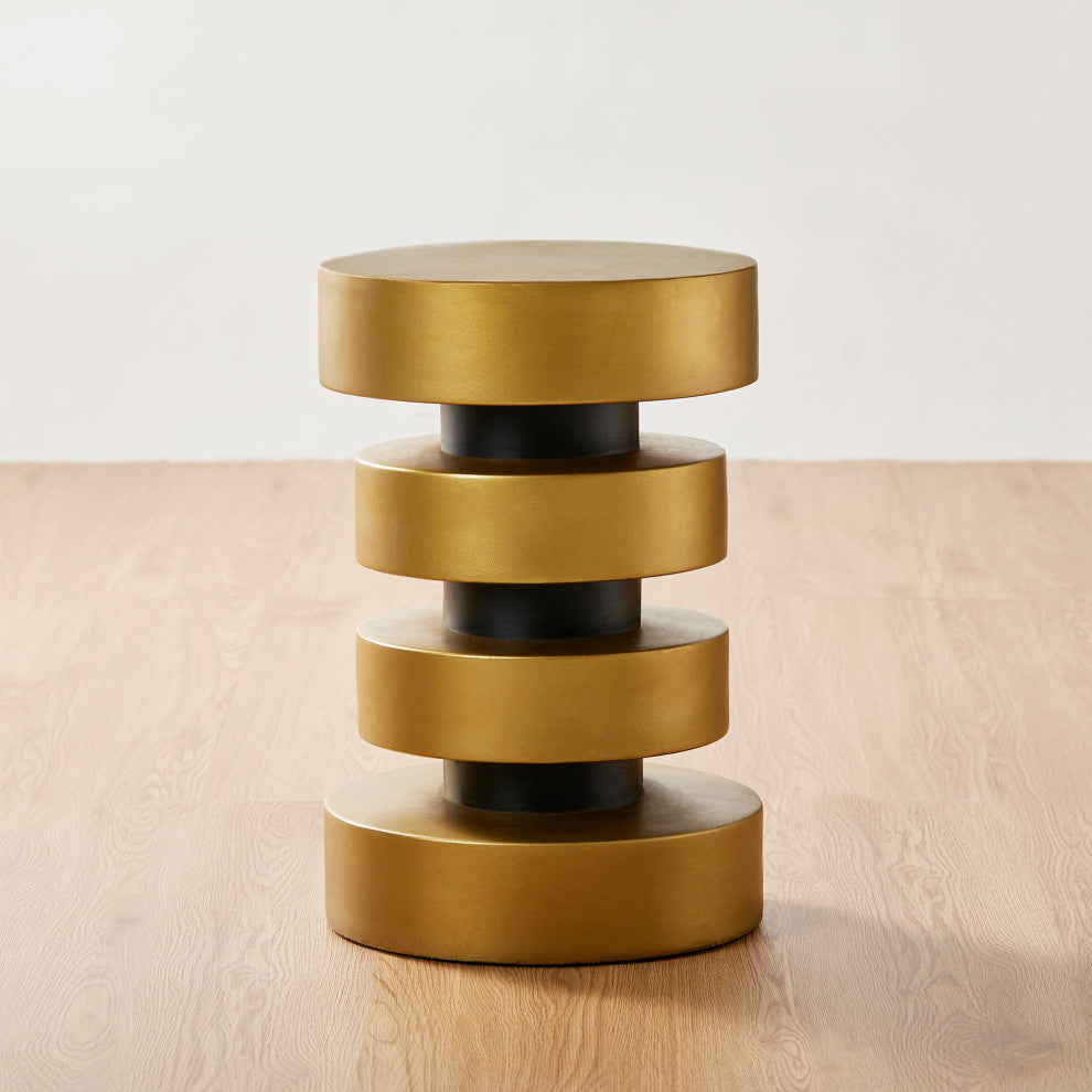 Antique Gold MGO Floating Disks Side Table