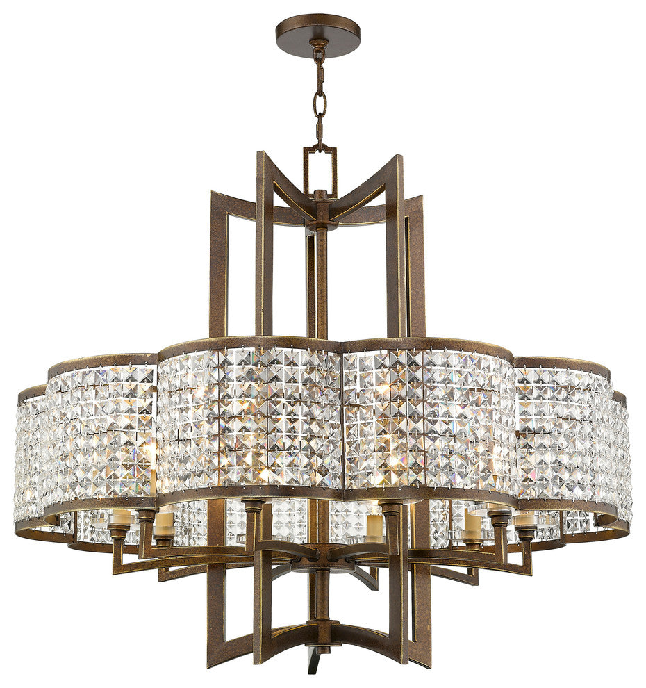 Grammercy Chandelier, Hand-Painted Palatial Bronze