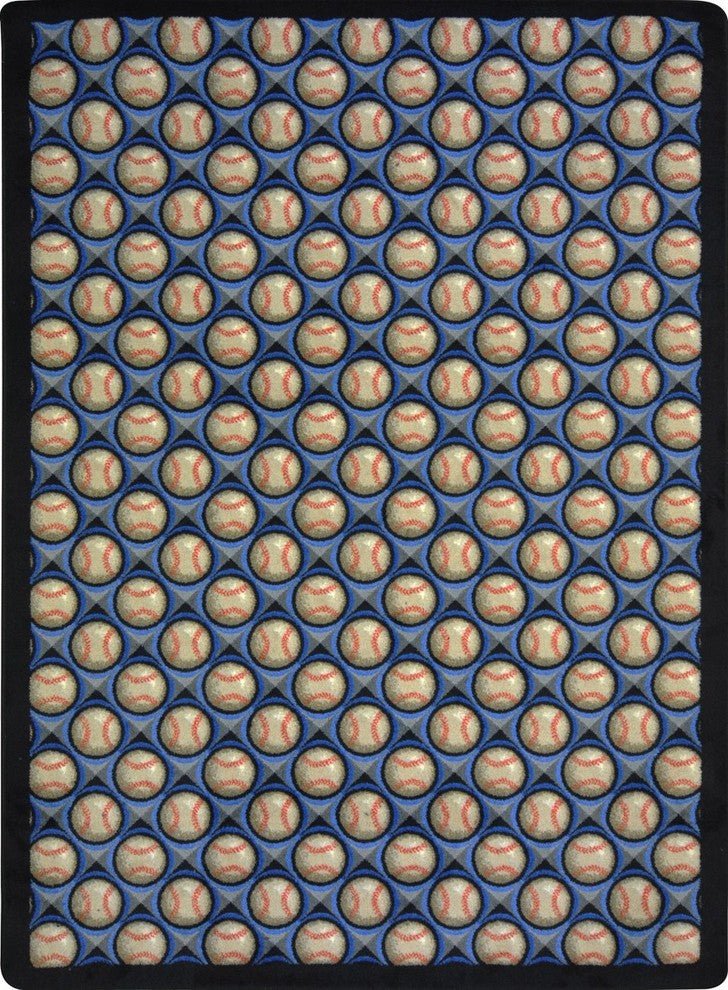 Games People Play Rug, Bases Loaded, 5'4"x7'8", Clear Skies