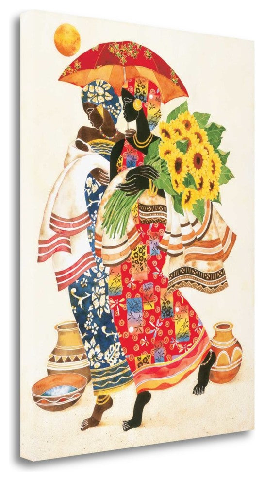 "Sunflowers" By Keith Mallett,Ready to Hang Giclee Print on Gallery Wrap Canvas