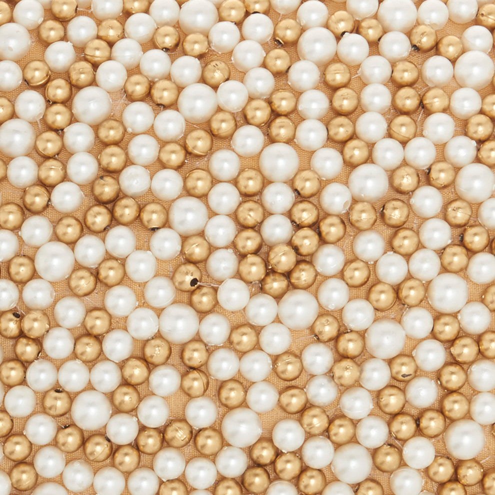 Nourison Home 10"x14" Sofia Fully Beaded Pearls Ivory Gold Throw Pillows