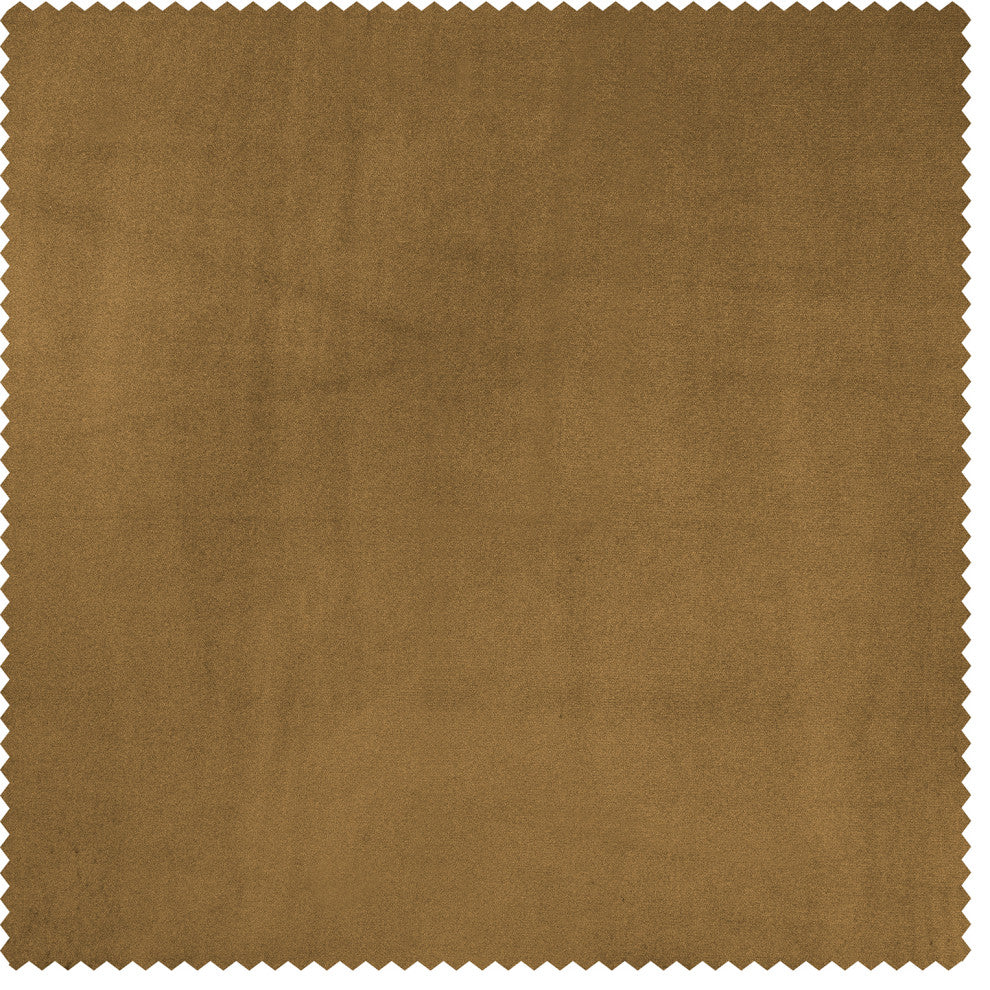 Heritage Plush Velvet Curtain Single Panel, Retro Gold, 50"x96"
