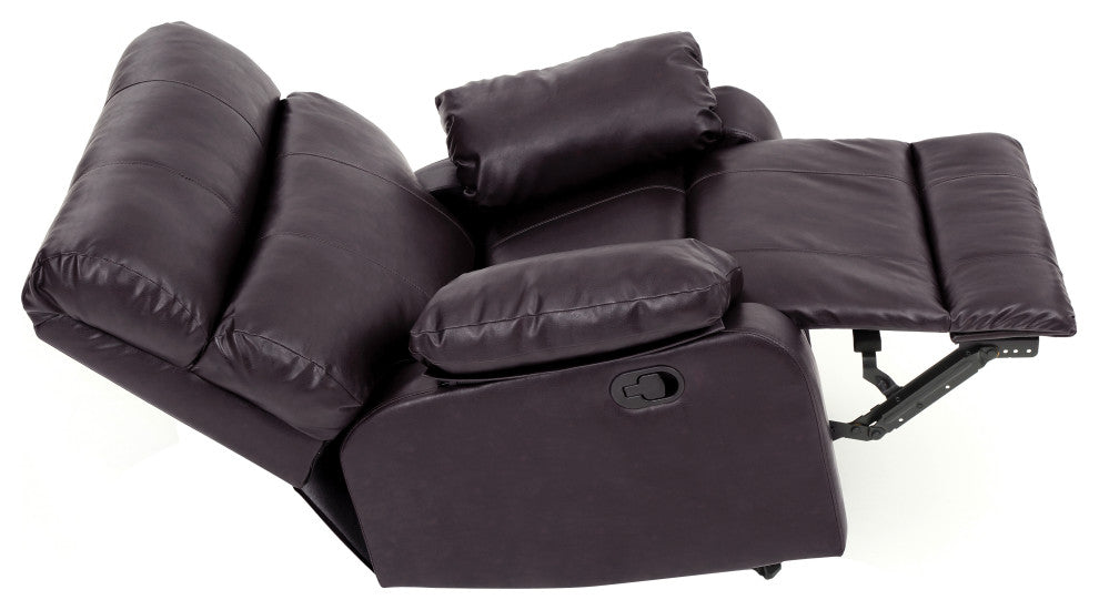 Clarke Rocker Recliner, Brown/Faux Leather
