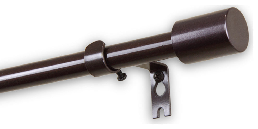 Nora 5/8" Curtain, Rod, Cocoa, 48-84"