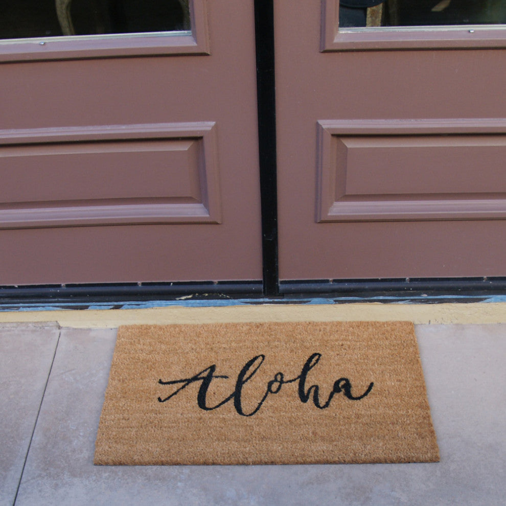 Rubber-Cal "Island Greetings"  Aloha (Hello) Welcome Mat 15mm X 18" X 30"