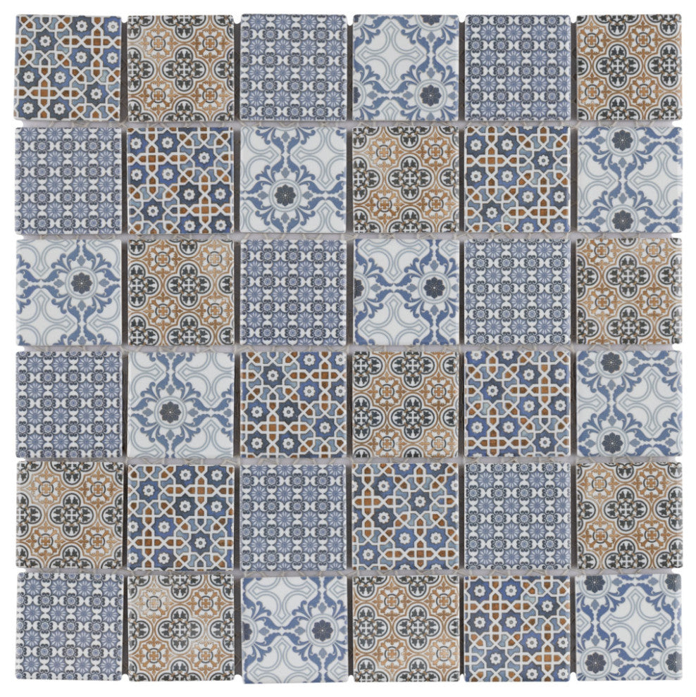 Classico 2" Square Mix Porcelain Floor and Wall Tile