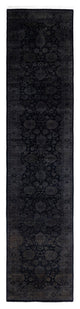 Overdyed One-of-a-Kind Hand-Knotted Area Rug Black, 2' 8" x 12' 2"