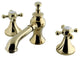 Widespread Lavatory Faucet,Brass English Country Pop-up Drain, Polished Brass