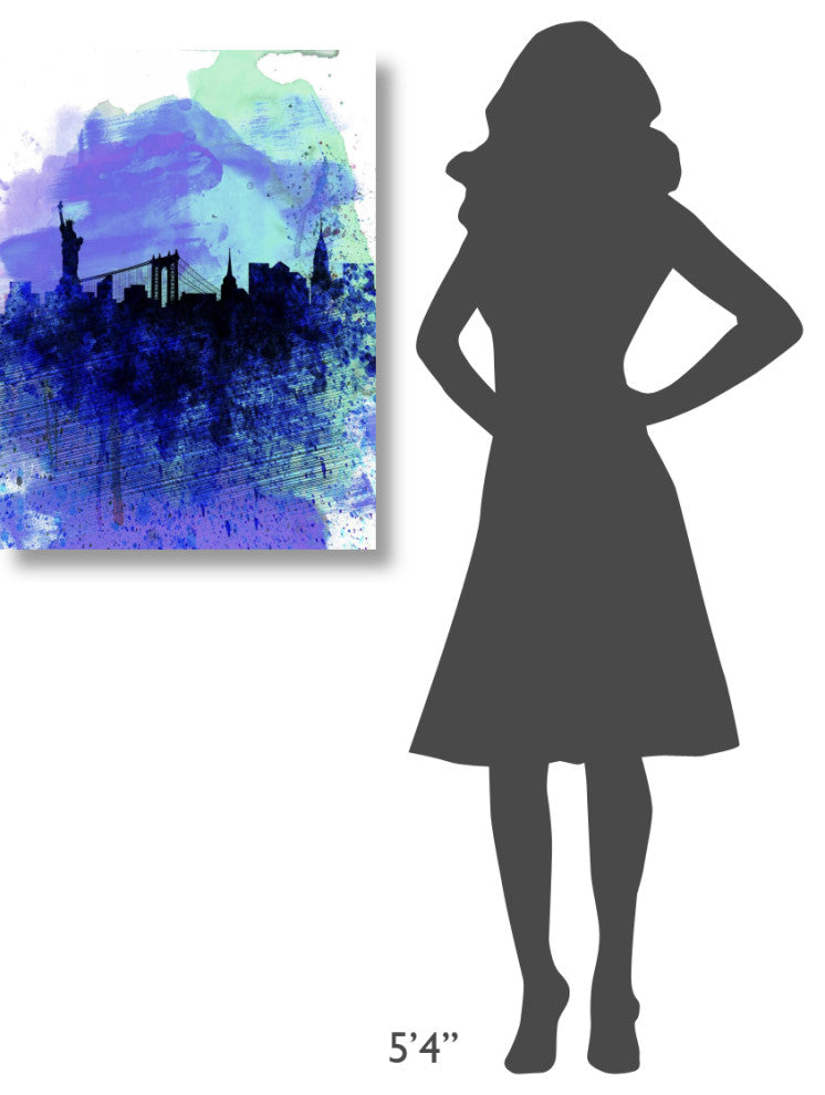 "New York  Watercolor Skyline 2" Fine Art Print