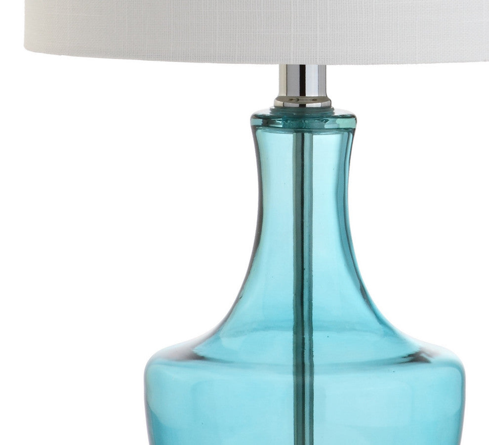 Colette 20" Mini Glass Table Lamp, Amalfi Blue, Set of 2