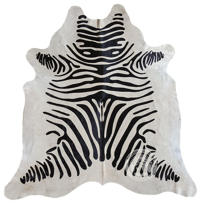 Luxury Cowhides Zebra Off White Cowhide Rug
